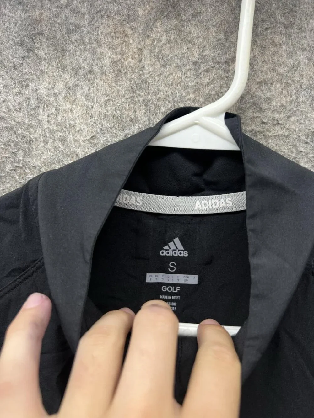 Adidas Windbreaker Jacket Mens Small Black Full Zip Golf Lightweight Shell